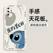 碟翅 適用三星note10手機殼SAMSUNGNOTE10+新款卡通史迪仔高級液態(tài)軟殼動(dòng)漫潮牌創(chuàng  )意男 三星note10+ 古董白-黑框側邊史迪仔+膜