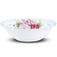 點(diǎn)特歐式高檔唐山骨瓷餐具碗碟套裝家用陶瓷高腳飯碗湯碗盤子面碗結(jié)婚 9英寸大湯碗