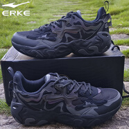 鴻星爾克（ERKE）奇彈跑步鞋減震男鞋紅星輕便網(wǎng)面透氣運(yùn)動鞋學(xué)生慢跑鞋休閑旅游鞋 正黑/炭灰 44