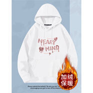 燦圖重磅連帽衛衣女春秋季潮流長(cháng)袖上衣服慵懶風(fēng)休閑寬松小個(gè)子外套女 白色加絨款 L