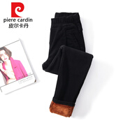 皮爾卡丹針織輕奢品牌女裝燈芯絨褲子女加絨外穿秋冬棉褲細條絨小腳褲松緊 S2302-1黑色【加絨】 31 (135斤左右)