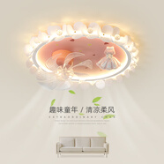 豪盛特兒童房臥室燈風(fēng)扇燈一體吸頂燈溫馨浪漫卡通小公主男女孩子房間燈 粉色【小公主A款】60CM無(wú)極+天貓
