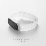 例米 適用小米手環(huán)10/9/8/7/6代腕帶替換帶潮NFC通用硅膠5/4/3nfc版表帶mi運(yùn)動手環(huán)硅膠表帶男女款個性 透明白腕帶 小米手環(huán)8/9/10通用腕帶【分體款】