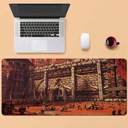 魔獸世界鼠標墊超大鍵盤(pán)墊游戲電腦桌墊定制女王伊利丹聯(lián)盟部加厚 奧格瑞瑪城堡 900mm*400mm 4mm