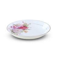 點(diǎn)特歐式高檔唐山骨瓷餐具碗碟套裝家用陶瓷高腳飯碗湯碗盤子面碗結(jié)婚 8英寸深盤