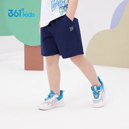 361°兒童短褲夏季男女童3-12歲透氣運動(dòng)褲梭織五分褲 藏青 110