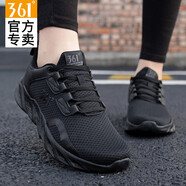 361°女鞋 夏季運(yùn)動(dòng)鞋女款網(wǎng)面鞋透氣網(wǎng)鞋女士旅游鞋361度休閑跑步鞋女 曜石黑2261 37