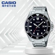 卡西歐（CASIO）【新款】劍魚(yú)鋼帶潛水表運動(dòng)手表MDV-107D-1A1VDF「星耀黑盤(pán)」