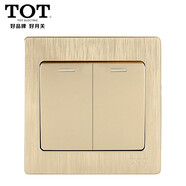 托泰電器托泰（TOT）開(kāi)關(guān)插座 86型多控開(kāi)關(guān)面板中板電腦 拉絲金色 S5系列