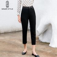 名師路百搭九分休閑褲女秋季新款簡(jiǎn)約通勤淑女鉛筆褲小腳褲女褲子 88黑色 L