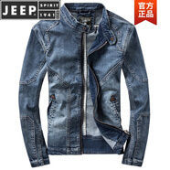 JEEP SPIRIT春秋牛仔衣男夾克修身潮流立領(lǐng)機(jī)車服學(xué)生休閑牛仔外套男士牛仔褂 3357款 常規(guī) M 115斤左右
