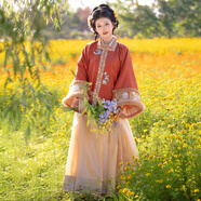 鐘靈記玉簟秋 蝴蝶刺繡秋冬套裝 方領(lǐng)襖一件現貨 S