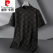 皮爾卡丹（pierre cardin）品牌加肥加大毛衣男短袖秋冬大碼胖子寬松圓領(lǐng)毛衫男士針織打底衫 黑色 XL (建議130-150斤)