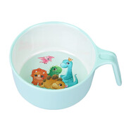 五和（WUHE）輔食碗兒童餐具寶寶吃飯碗卡通帶手柄嬰幼兒碗耐樹(shù)脂食品級防燙 小恐龍單柄碗400ML