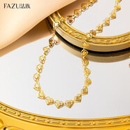 安米戀歐美時(shí)尚氣質(zhì)輕奢飾品女愛(ài)心鎖骨鏈鏤空拼接心型歐美精致 愛(ài)心壓花鏈 項鏈 金色