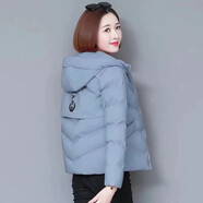 純子兮品棉服女冬裝女2024年新款棉衣女冬秋季棉服女保暖連帽棉襖小外套潮  霧藍(lán)   一號(hào) L  100-115斤