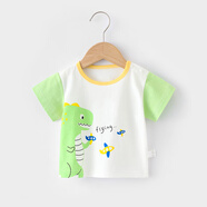 迷你木木屋兒童短袖夏季男童女童上衣夏天男女寶寶外出純棉短袖T恤親膚透氣 玩具恐龍 80 cm 推薦身高73-79cm