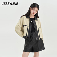 Jessy line杰茜萊時尚短款小外套女士秋新款高級感輕熟風(fēng)夾克 商場同款 卡其色 M/165