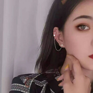 歐陽(yáng)先生一耳兩洞耳環(huán)女925銀針雙耳洞連體耳釘一體式耳骨耳 雙耳洞B款GSF-A06-203-23 一對