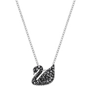 SWAROVSKI 施華洛世奇項(xiàng)鏈經(jīng)典款天鵝水晶鎖骨毛衣鏈 生日七夕禮物送女友 銀鏈黑天鵝5347330（小號(hào)）
