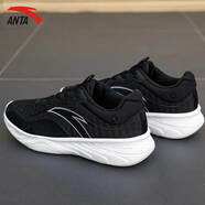 安踏（ANTA）男鞋運動鞋子男軟底皮網(wǎng)面鞋夏秋季輕質(zhì)跑步鞋輕便耐磨減震戶外鞋 黑/白 42