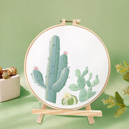 趣味 手工刺繡diy材料包兒童學(xué)生立體歐式布藝創(chuàng)意刺繡花初學(xué)掛畫含繡框 幸運草 清新綠植 送繡繃 支架