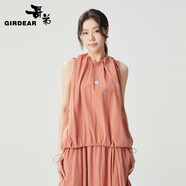 哥弟（GIRDEAR）女裝花苞設(shè)計(jì)褶皺肌理背心半身裙套裝女1300977 1200377 南瓜色-上衣 L (4碼)