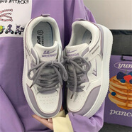 依蔻蘭蒂女鞋多巴胺小白鞋女2023秋季新款ins潮百搭輕便軟底板鞋子夏 香芋紫 單層 40