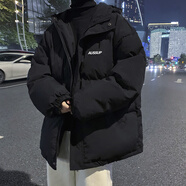 貓霓棉服男秋冬季加厚棉襖外套韓版男士潮流學(xué)生寬松連帽面包服棉衣 黑色 XL 【建議體重120-150斤左右】