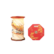 XMSJ10年家節定制書(shū)燈折疊旋轉燈學(xué)校伴手禮文創(chuàng  )博物館夜燈禮品 云霧兩龍旋轉燈充電款不帶提手1