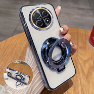 妙之選華為暢享60x手機殼暢想X60保護硅膠套STG一AL00鏡頭全包6OX防摔STGAL透明軟殼暢亨ALOO男女STGALOO 【閃粉-遠峰藍】透明電鍍送全屏鋼膜+支架 華為:暢享60X