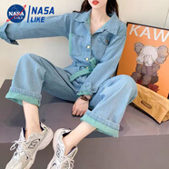 尚簡(jiǎn)紛2025秋新款時(shí)尚牛仔連體褲一體衣套裝女別致高級感牛仔連體褲長(cháng)袖 041-淺藍連體褲【收藏優(yōu)先發(fā)貨】 L 建議120-140斤