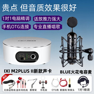 IXI MEGAM2PLUSII聲卡套裝主播K歌專業(yè)錄音電腦手機高端網(wǎng)紅直播設備全套電容麥克風動圈無線話筒 BLUE火花有線電容麥克風+M2PLUSII