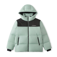 Kappa Kids卡帕男女童羽絨服冬戶外滑雪加厚保暖簡約兒童外套淺綠色150