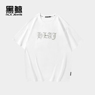 黑鯨（HLAJEANS）海瀾之家旗下字母印花短袖T恤男夏季寬松清爽白t男 漂白27 S