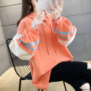 寶喬旭特大碼女裝斤冬秋裝超大號(hào)加肥加大胖妹妹衛(wèi)衣 (棉）桔色 9916 薄款 XL 200-250斤