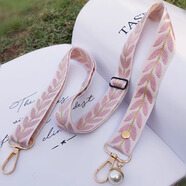 手機掛繩斜挎掛鏈女款掛件小清新珍珠蘋(píng)果oppo華為vivo手機殼背帶鏈子包包肩背繩替換可長(cháng)短伸縮調節 斜挎款【清新粉】藤葉珍珠掛繩
