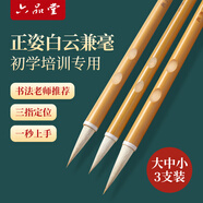 六品堂【正姿升級】白云毛筆套裝學(xué)生狼羊兼毫大中小楷抄寫(xiě)書(shū)法專(zhuān)用初學(xué)入門(mén)成人練字國畫(huà)描紅【3支裝】