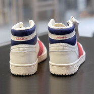 阿迪達斯 （adidas）三葉草高幫板鞋女鞋2025新款夏季復(fù)古運動小白鞋休閑鞋子HR1415 HQ1480米白紅 36