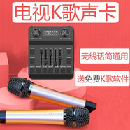 允夢者哈曼卡頓話筒電視ktv無線麥克風(fēng)馬歇爾音響唱歌家庭k歌JBL專用 旗艦聲卡版+2個無線金屬金色麥