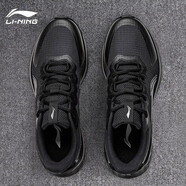 李寧（LI-NING）男鞋跑步鞋子男夏季透氣運動(dòng)鞋男士訓練鞋緩震回彈軟底旅游鞋 黑色/冷檀黑 41 (內長(cháng)255)