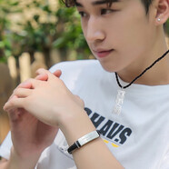 彌戀定制925銀情侶項鏈刻名字吊墜生日禮物送男友退伍紀念品 定制套裝【項鏈+手鏈】禮盒裝