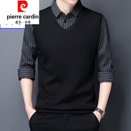 皮爾卡丹棉質(zhì)假兩件男士長(cháng)袖T恤新款上衣休閑春新款打底衫簡(jiǎn)約外套 10002灰色【春秋款】 175/XL【建議135-150斤】