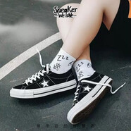 Converse匡威 One\/All Star 經(jīng)典黑白翻毛皮男女鞋休閑運動(dòng)板鞋 171587C 43