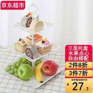 SPENG三層水果盤架塑料歐式精致客廳家用糖果零食蛋糕托盤點(diǎn)心架多層 三層  白色