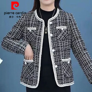 皮爾卡丹高檔2025春秋新款小香風(fēng)短外套女顯瘦遮肉名媛氣質(zhì)外穿上衣 [圓領(lǐng)]黑色[春秋款]原版 3XL 建議130-140斤