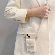 優(yōu)束 適用opporeno15pro手機殼K12x/11手提女reno9/8斜挎14/13/12/7掛繩6軟5/4se防摔3 白色-水鉆蝴蝶波浪卡包+斜 OPPO R17