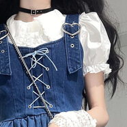 權凡甜美風(fēng)泡泡袖女生成人禮服裙子辣妹穿搭兩件套裝漸變色蛋糕裙牛仔 泡泡袖襯衫 【關(guān)注店鋪送小禮物 S