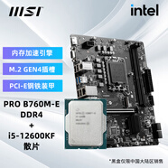 INTEL酷睿I5 12600KF散片原盒搭配微星B760爆破彈GAMING迫擊炮WIFI Z790系列電腦主機(jī)主板CPU板U套裝 PRO B760M-E DDR4 12600KF中文原盒