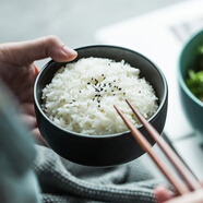 TENGTOO陶瓷水果沙拉碗日式玻璃碗蔬菜甜品碗彩色什錦冰大號 小號-黑色4.5英寸韓式碗